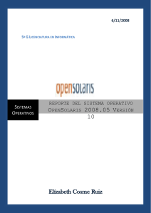 reporte del sistema operativo OpenSolaris 2008.05