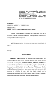 RECURSO DE RECLAMACI&Oacute;N 16/2015