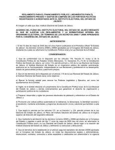 Reglamento para el Financiamiento de Gastos de Campaña de los