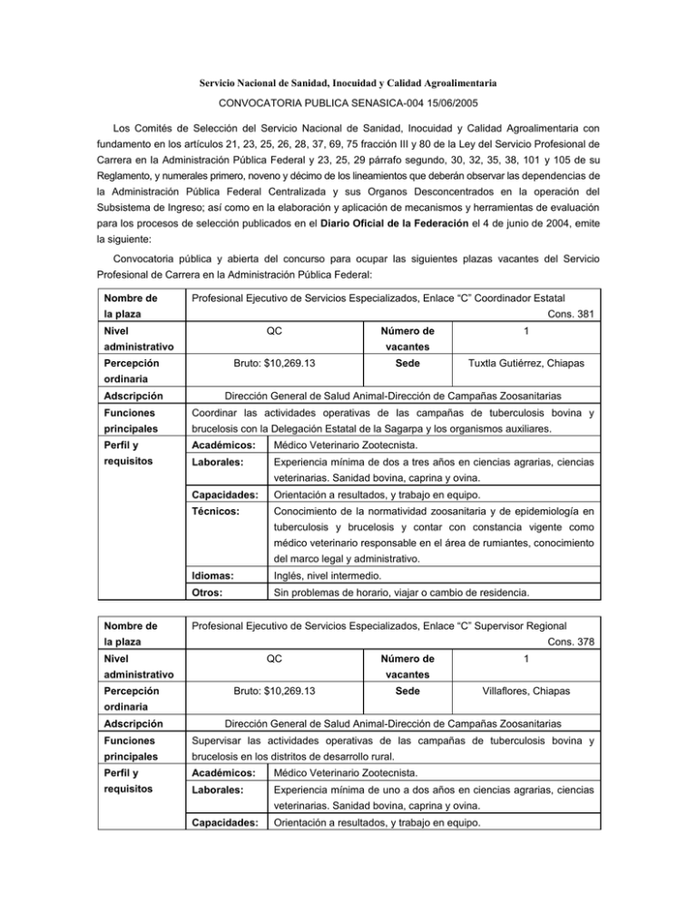 Servicio Nacional De Sanidad Inocuidad Y Calidad Agroalimentaria