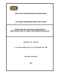 INSTITUTO COSTARRICENSE DE ELECTRICIDAD LICITACIÓN  RESTRINGIDA 2006LR-000131-PROV
