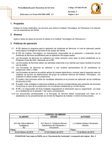 Procedimiento de Auditorias de Servicio