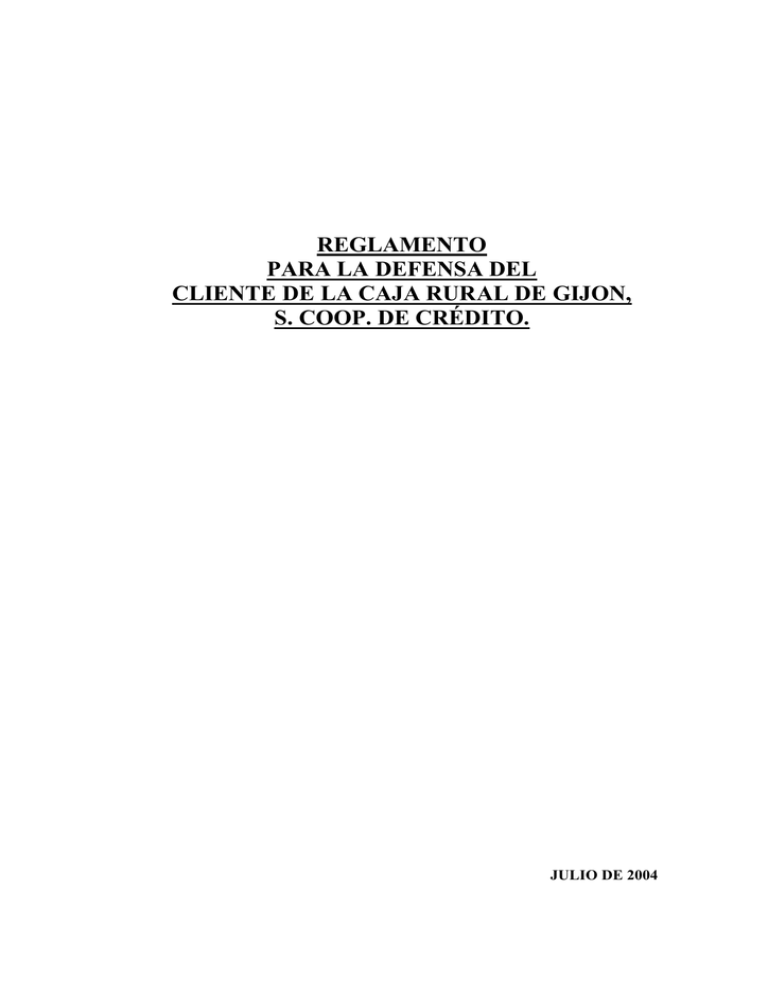 Reglamento Para La Defensa Del Cliente 5085