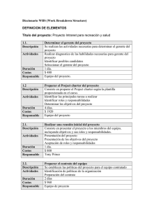 Diccionario WBS (Work Breakdown Structure) DEFINICION DE