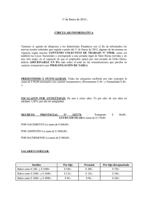 Escala Salarial - Enero 2012 - Sindicato de Panaderos de Villa María