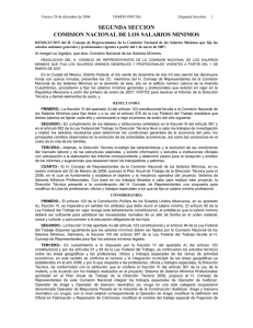 SEGUNDA SECCION COMISION NACIONAL DE LOS SALARIOS MINIMOS