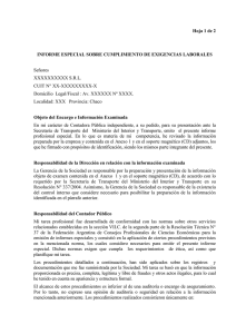 Informe Laboral según RT 3707-2015 SECRET. TPTE. DE LA
