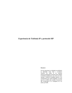 Experiencia de Telefonía IP y protocolo SIP