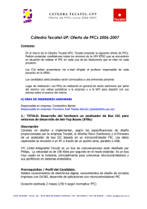 Oferta de PFCs 2006-2007 - Cátedra Tecatel