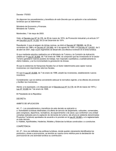 Decreto 175/003 - Disp&oacute;nese los procedimientos y beneficios de