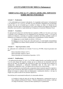 AYUNTAMIENTO DE MIEZA (Salamanca) ORDENANZA FISCAL Nº 1, REGULADORA DEL IMPUESTO