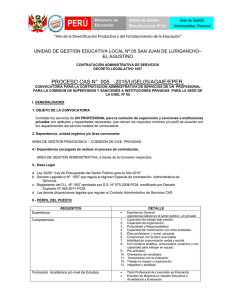 PROCESO N° 005-2015 PROFESIONAL COMISION DE