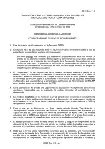 SC46 Doc. 11.3 CONVENCIÓN SOBRE EL COMERCIO INTERNACIONAL DE ESPECIES