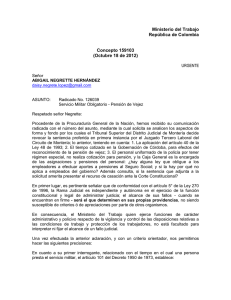 Ministerio del Trabajo República de Colombia Concepto 159103