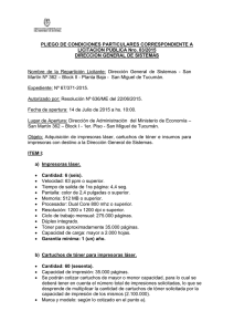 PLIEGO DE CONDICIONES PARTICULARES CORRESPONDIENTE A LICITACION PÚBLICA Nro. 03/2015