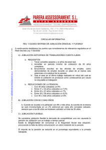 CIRCULAR INFORMATIVA  RDL 1132/2002 SISTEMA DE JUBILACIÓN GRADUAL Y FLEXIBLE