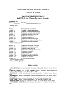 Universidad Nacional Autónoma de México Facultad de Derecho “CONTRATOS MERCANTILES”.