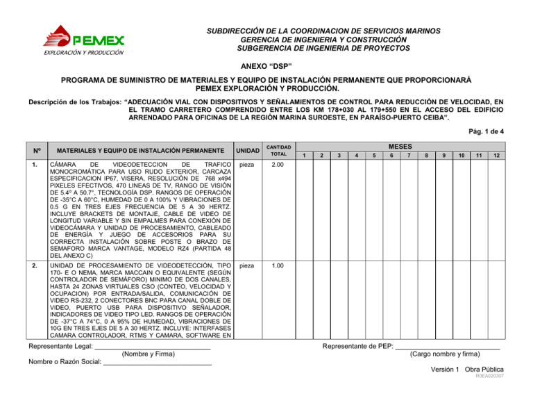 Anexo “dsp” - PEMEX Exploración Y Producción PEP