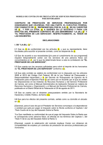 MODELO DE CONTRATO DE PRESTACION DE SERVICIOS