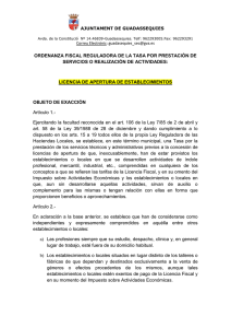 ordenanza fiscal reguladora de la tasa por prestación de servicios o