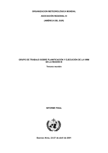 ORGANIZACION METEOROLÓGICA MUNDIAL ASOCIACIÓN REGIONAL III (AMÉRICA DEL SUR)