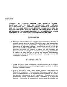 (Acuerdo del consejo general por el que se establecen las