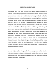 COMENTARIOS GENERALES El documento de la CGR (Nov. 29 de