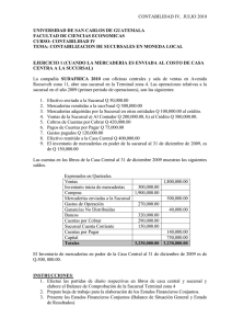 Contabilidad de Sucursales en Moneda Local: Ejercicios