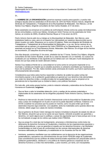 Sr. Carlos Castresana Responsable de la Comisión Internacional