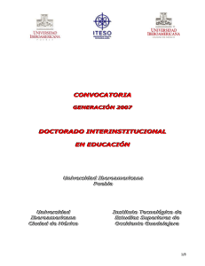 convocatoria - Doctorado Interinstitucional en Educación