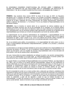transitorio - Congreso del Estado de Colima
