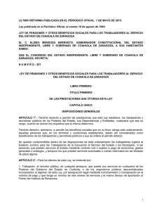 ley de pensiones y otros beneficios sociales para los trabajadores al
