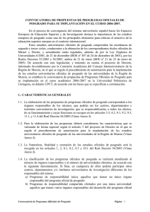 Convocatoria Programas Oficiales Posgrado curso 2006-07