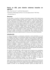 Hacia un ADL para diseñar sistemas basados en agentes