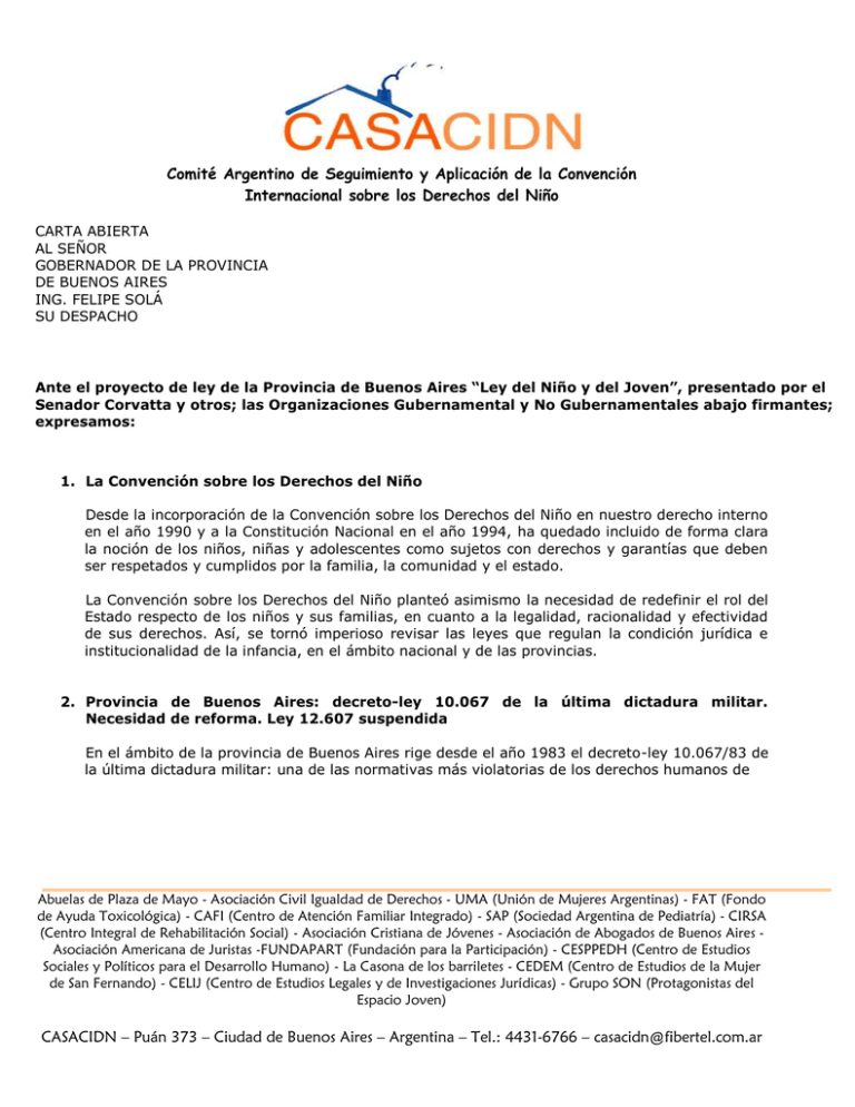 Carta al Gobernador Sola