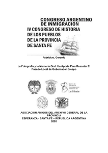 una aporte para rescatar el pasado local de Gobernador Crespo