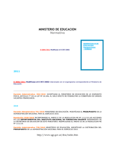MINISTERIO DE EDUCACION Normativa 2011