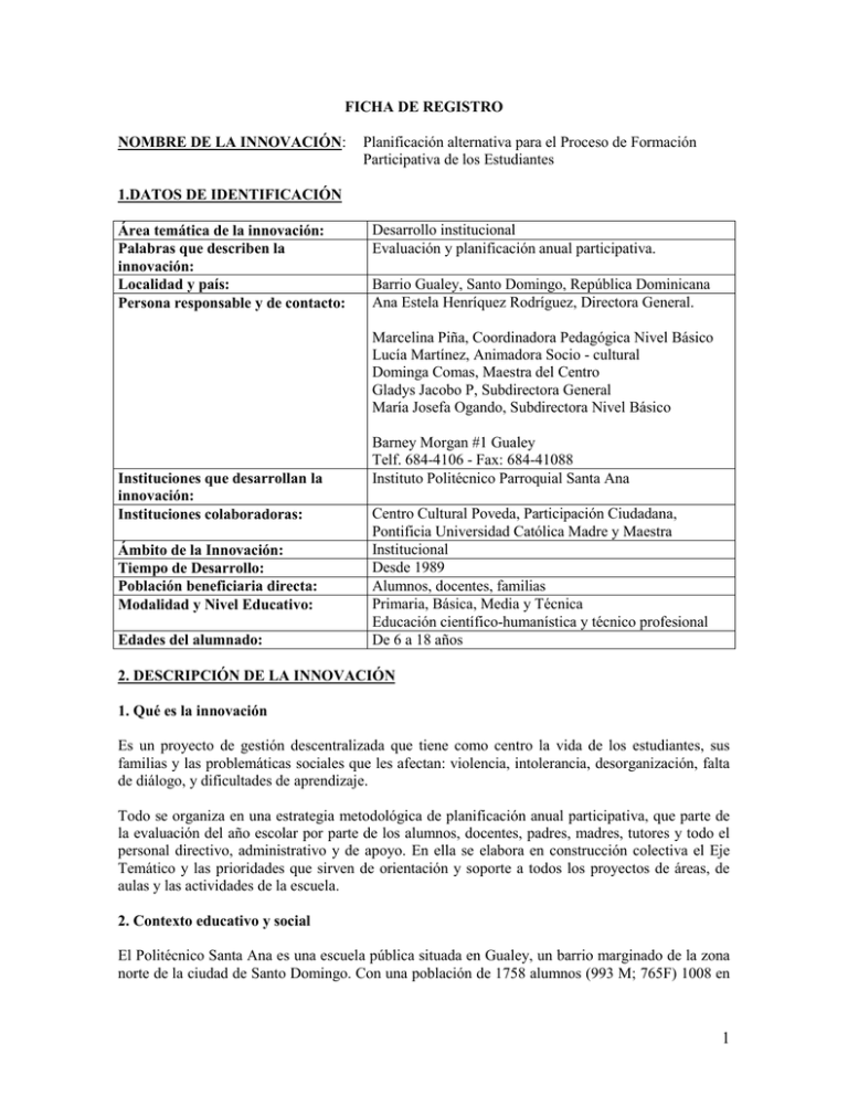 Planificacion alternativa