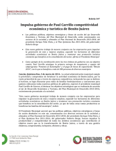Impulsa gobierno de Paul Carrillo competitividad