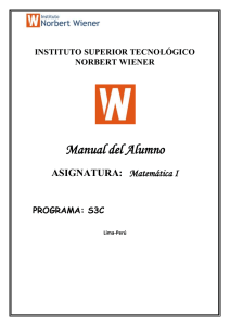 MATEMATICA I - Instituto Norbert Wiener