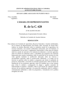 R. de la C. 628  CÁMARA DE REPRESENTANTES
