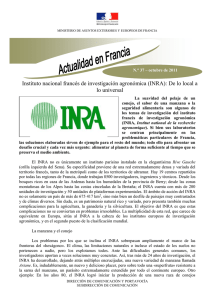 Instituto nacional francés de investigación agronómica (INRA): De lo local... lo universal