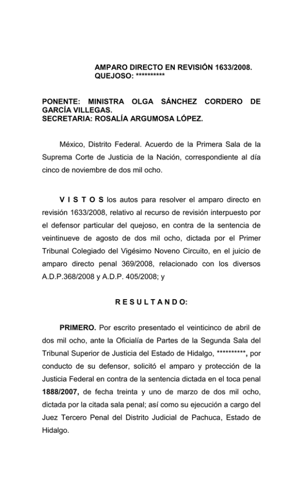 AMPARO EN REVISIÓN 480/2001 - Suprema Corte de Justicia de la