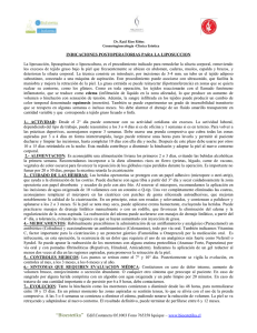 Indicaciones Postoperatorias Lipoescultura