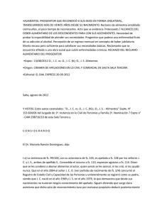 &bull;ALIMENTOS. PROGENITOR QUE RECONOCI&Oacute; A SUS HIJOS EN