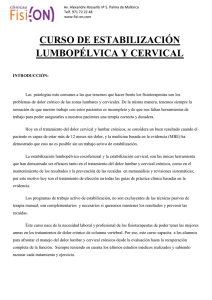 CURSO DE ESTABILIZACIÓN LUMBOPÉLVICA Y CERVICAL