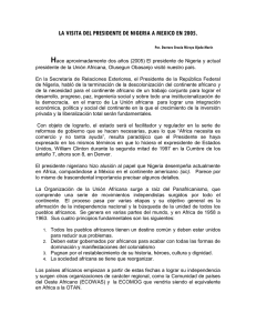 visita del presidente de nigeria a mexico en 2005