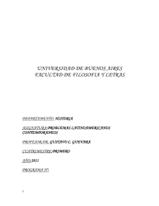 UNIVERSIDAD DE BUENOS AIRES FACULTAD DE FILOSOFIA Y LETRAS