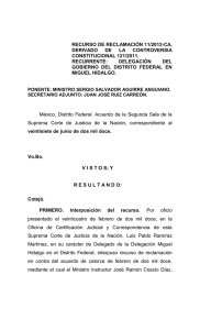 RECURSO DE RECLAMACI&Oacute;N 11/2012