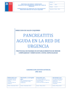 PANCREATITIS AGUDA - Servicio de Salud Coquimbo